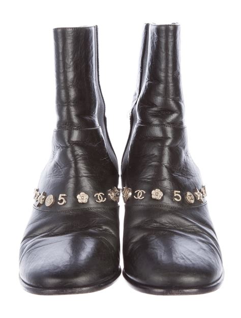 chanel black leather dallas charms short boots|Short Boots .